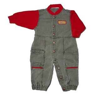 FLAW * Read * Vtg Levi's Baby Boy Gone Fishin Longall Jumpsuit Outfit 18 Mos?